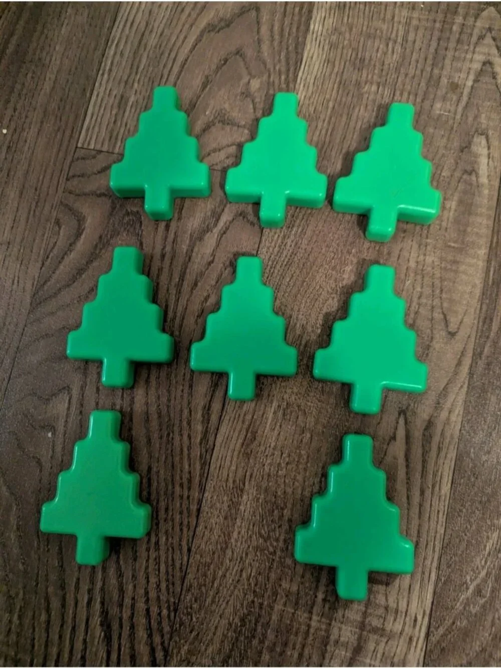 VTG Little Tikes Waffle Blocks Tree Replacements Set Of 8 Green Toys